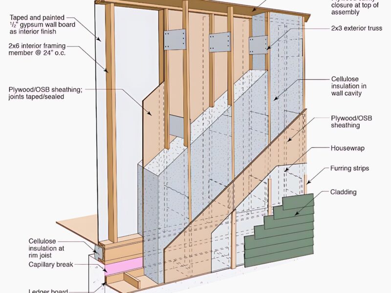 high-performance double-stud wall assembly