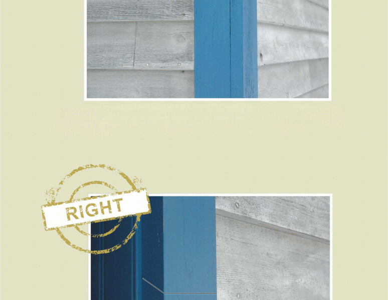 The bevel angle on the corner boards